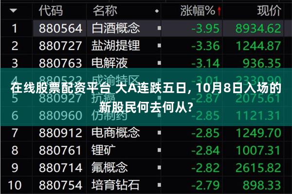 在线股票配资平台 大A连跌五日, 10月8日入场的新股民何去何从?