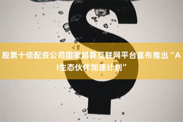 股票十倍配资公司国家超算互联网平台宣布推出“AI生态伙伴加速计划”